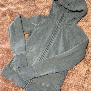 Heathered light blue Lululemon scuba hoodie size 4